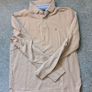 Tommy Hilfiger Men's Beige Long Sleeve Polo Shirt